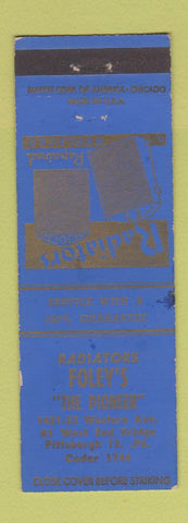 Matchbook Cover - Foley's Radiators Pittsburgh PA