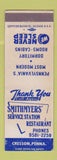 Matchbook Cover - Smithmyers' Service Station Restaurant oil gas Cresson PA WEAR