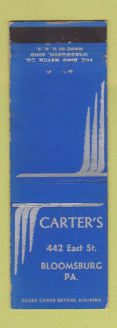 Matchbook Cover - Carter's Bloomsburg PA