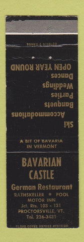 Matchbook Cover - Bavarian Castle Proctorsville VT