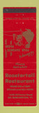 Matchbook Cover - Roostertail Restaurant South Burlington VT