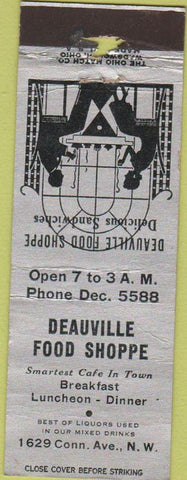 Matchbook Cover - Deauville Food Shop Washington DC
