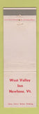 Matchbook Cover - West Valley Inn Newfane VT