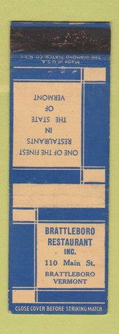 Matchbook Cover - Brattleboro Restaurant VT WEAR