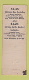 Matchbook Cover - Al's Top Hat Altoona PA Chicken in Basket