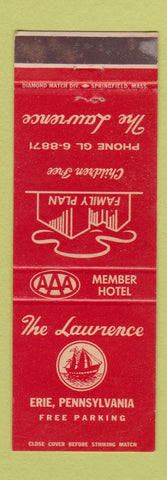 Matchbook Cover - Lawrence Hotel Erie PA WEAR