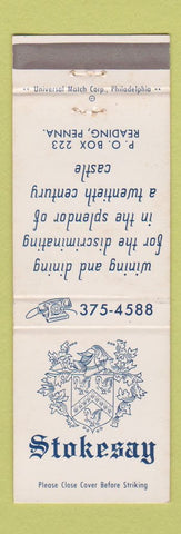 Matchbook Cover - Stokesay Restaurant Reading PA