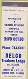 Matchbook Cover - Delco Truckers Lodge Gibson City IL