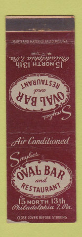 Matchbook Cover - Smylie's Oval Bar Restaurant Philadelphia PA