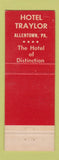 Matchbook Cover - Hotel Traylor Allentown PA
