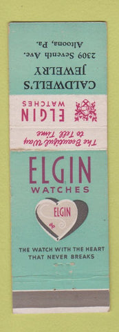 Matchbook Cover - Elgin Watches Caldwell's Jewelry Altoona PA