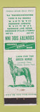 Matchbook Cover - Country Side Inn Mechanicsburg PA Green Horse WEAR