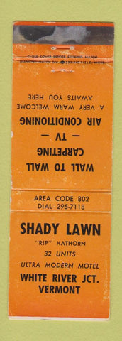 Matchbook Cover - Shady Lawn White River Junction VT WORN