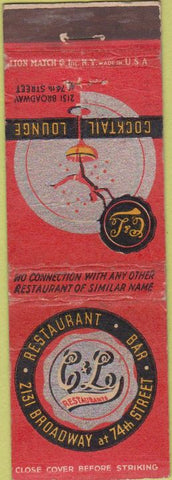 Matchbook Cover - C and Lo Restaurant New York City girlie