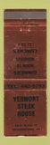 Matchbook Cover - Vermont Steak House Bennington VT BRONZE