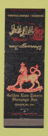 Matchbook Cover - Shenango Inn Sharon PA Golden Lion Tavern
