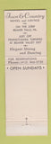 Matchbook Cover - Town and Country Restaurant Beaver Falls PA