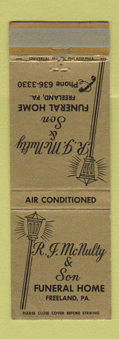 Matchbook Cover - RJ McNutty Funeral Home Freeland PA WORN