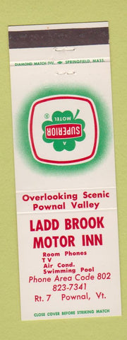 Matchbook Cover - Ladd Brook Motor Inn Pownal VT