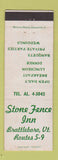 Matchbook Cover - Stone Fence Inn Brattleboro VT WEAR