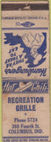 Matchbook Cover - Recreation Grille Columbus IN WORN chili