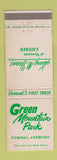 Matchbook Cover - Green Mountain Park Pownal VT WEAR