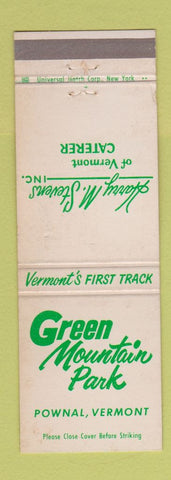 Matchbook Cover - Green Mountain Park Pownal VT WEAR