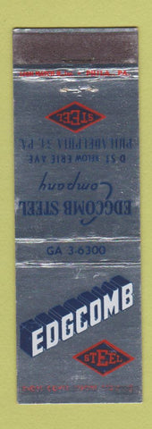 Matchbook Cover - Edgcomb Steel Philadelphia PA