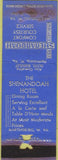 Matchbook Cover - Shenandoah Hotel Martinsburg WV WORN