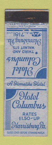 Matchbook Cover - Hotel Columbus Harrisburg PA WEAR