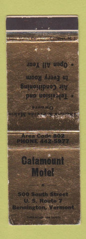 Matchbook Cover - Catamount Motel Bennington VT WEAR