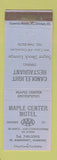 Matchbook Cover - Maple Center Motel St Johnsbury VT WEAR