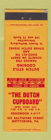 Matchbook Cover - Dutch Cupboard Gettysburg PA WEAR