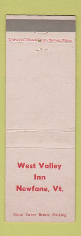 Matchbook Cover - West Valley Inn Newfane VT