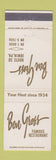 Matchbook Cover - Gen Gross Irwin PA restaurant
