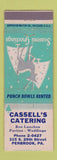 Matchbook Cover - Cassell's Catering Penbrook PA Christmas