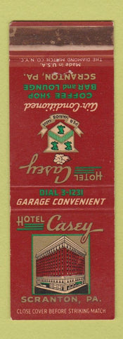 Matchbook Cover - Hotel Casey Scranton PA WEAR