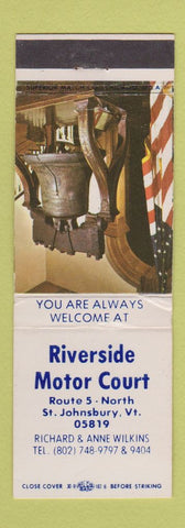 Matchbook Cover - Riverside Motor Court St Johnsbury VT