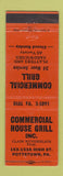 Matchbook Cover - Commercial House Grill Pottstown PA