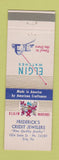 Matchbook Cover - Elgin Watches Frederick's Jewelry Erie PA