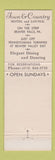 Matchbook Cover - Town and Country Restaurant Beaver Falls PA