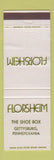 Matchbook Cover - Florsheim Shoes Gettysburg PA