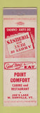 Matchbook Cover - Point Comfort Cabins Restaurant West Danville VT