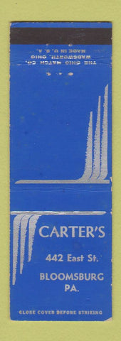 Matchbook Cover - Carter's Bloomsburg PA