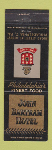 Matchbook Cover - John Bartram Hotel Philadelphia PA WEAR