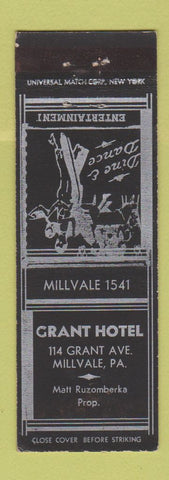 Matchbook Cover - Grant Hotel Millvale PA low phone #