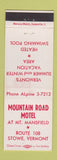 Matchbook Cover - Mountain Road Motel Stowe VT
