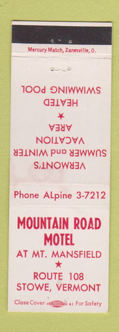 Matchbook Cover - Mountain Road Motel Stowe VT