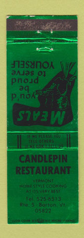 Matchbook Cover - Candlepin Restaurant Barton VT girlie