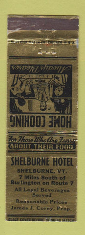 Matchbook Cover - Shelburne Hotel VT WEAR GOLD